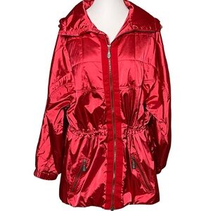 Eddie Bauer Ebtek Thinsulate Layers Parka Jacket Red Sz M Shimmer Winter Warmth